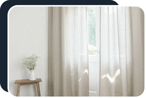 Light filtering linen curtains design