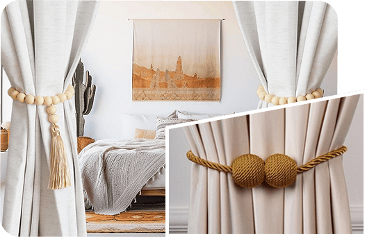 Modern curtain tie backs