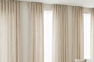 Neutral tone linen curtains design