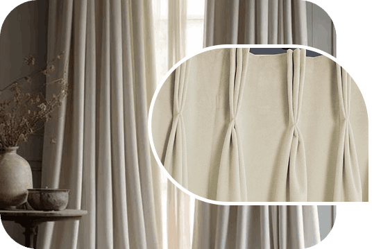 Custom pinch pleat curtains