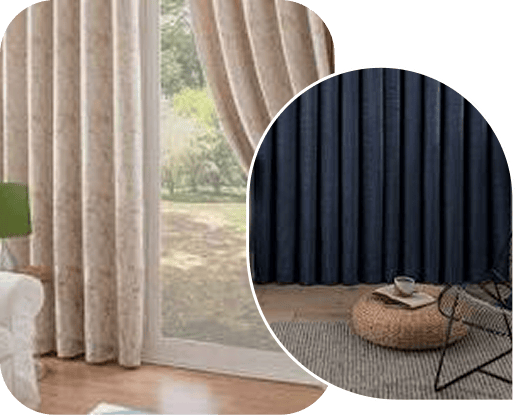 Eyelet curtains for large windows