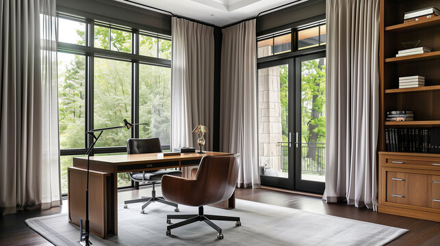 Office glass window curtains