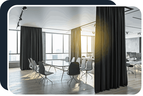 Office meeting room curtains