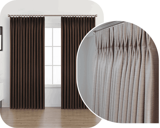 Premium fabric pinch pleat curtains