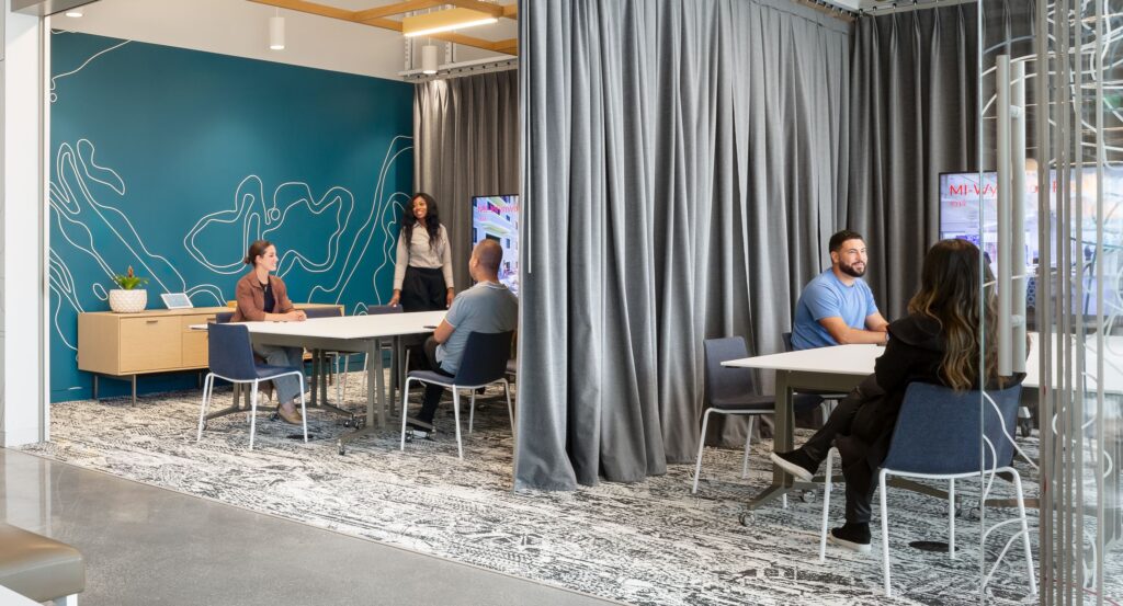 Smart office curtain setup