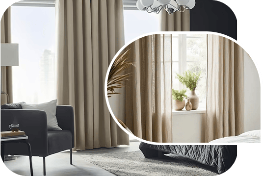 Soft fabric bedroom curtains