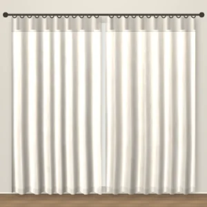 Blush White Stripe Artesia Linen Curtain DF 239-10