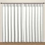 Chalk White Rustic Linen Curtain DF 204-07