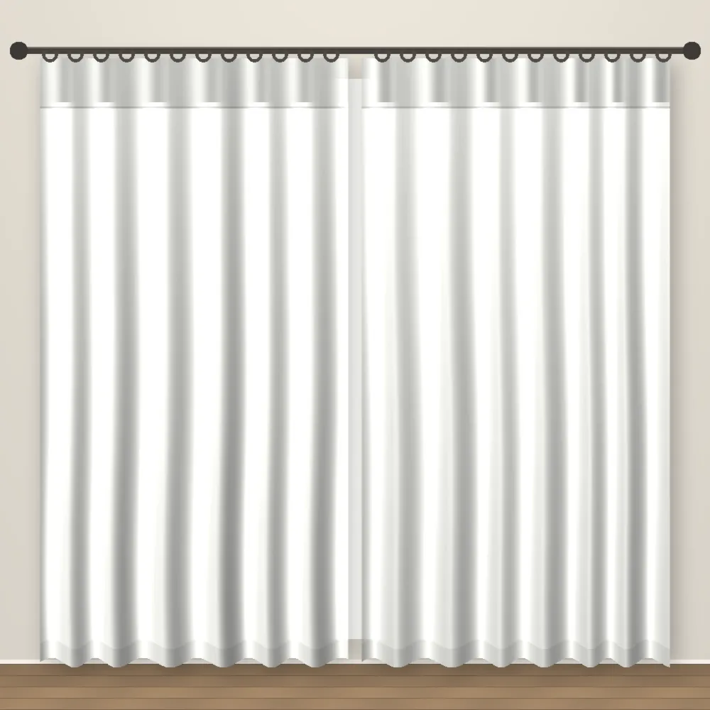 Cloud White Simply Linen Curtain DF 212-05