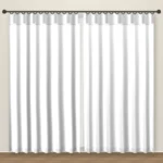 Cool White Luxe Linen Curtain DF 207-40