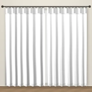 Cool White Luxe Linen Curtain DF 207-40
