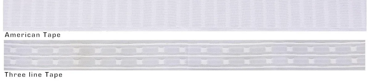 Curtain header tape, American and three-line tape