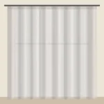 Ecru linen-look sheer curtain DF 702-29