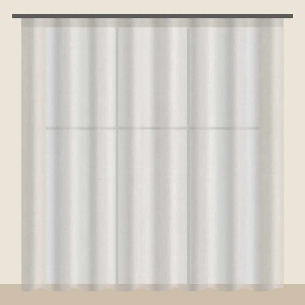 Ecru linen-look sheer curtain DF 702-29
