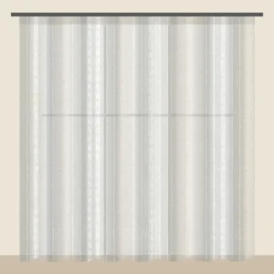 Ecru striped textured sheer curtain DF 702-32