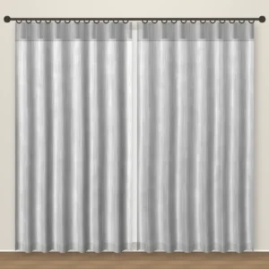 Fog Grey Rustic Linen Curtain DF 204-22