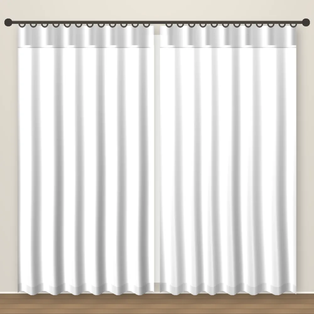 Ice White Luxe Linen Curtain DF 207-07