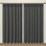 Iron Grey La Mode Linens linen curtain DF 351-49