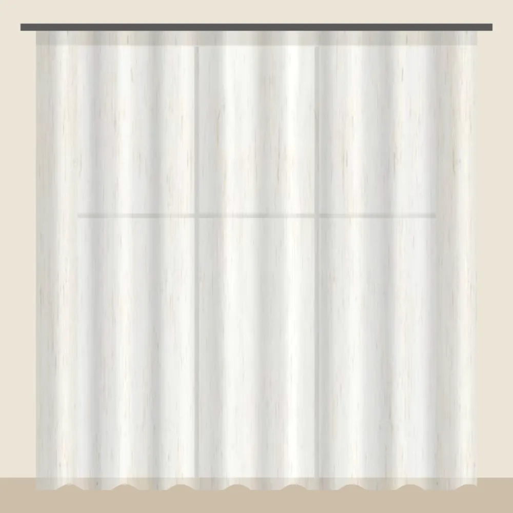 Ivory linen-look sheer curtain DF 888-44