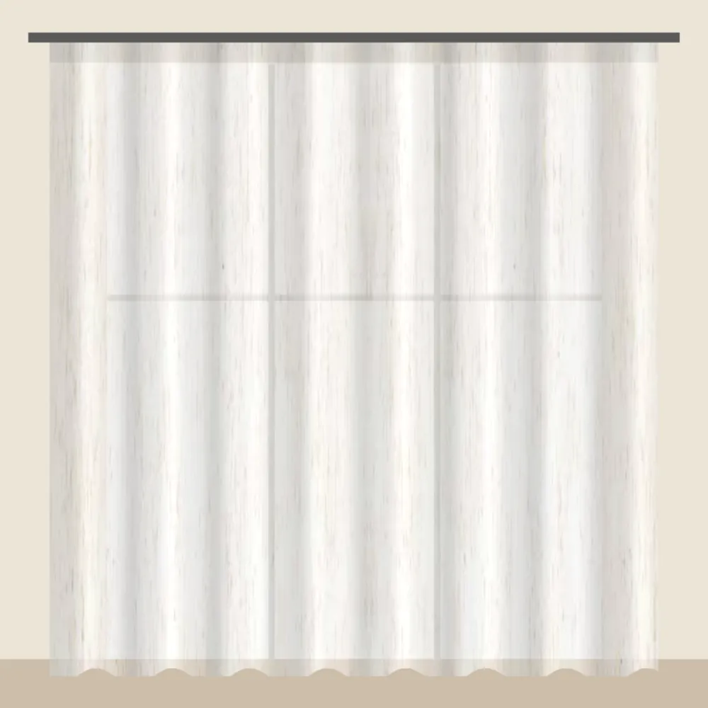 Ivory linen-look sheer curtain DF 888-45