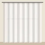 Ivory linen-look sheer curtain DF 888-47