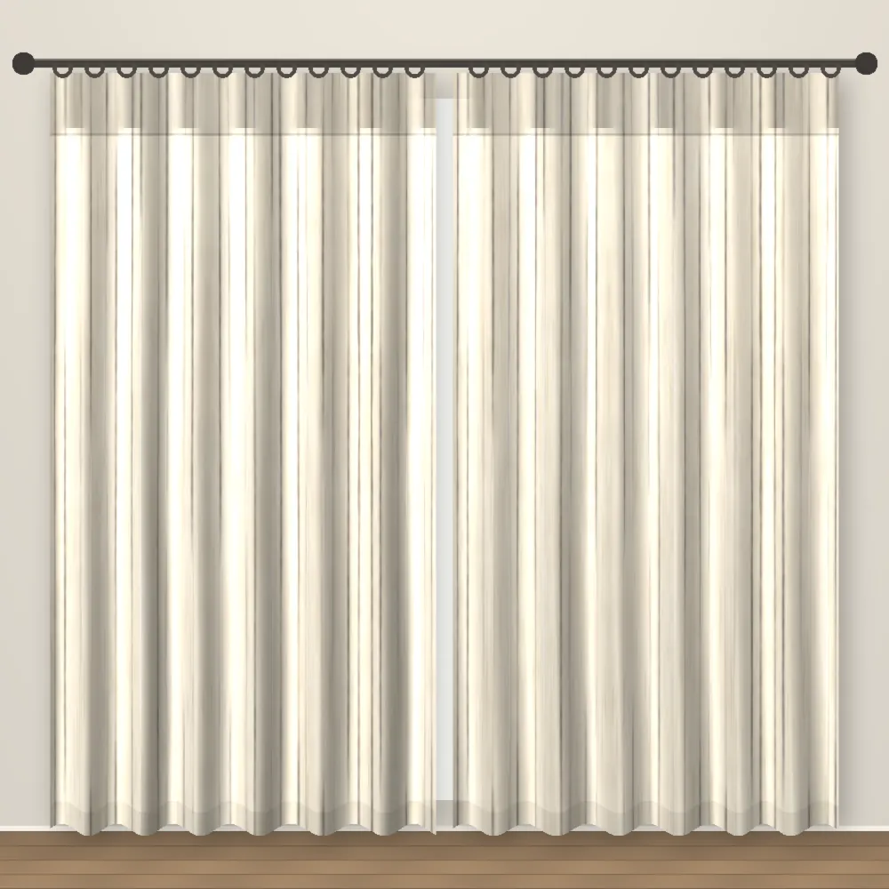 Ivory Stripe Artesia Linen Curtain DF 239-55