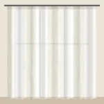 Ivory striped voile sheer curtain DF 888-32
