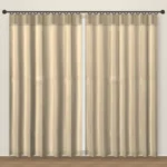 Latte Check Artesia Linen Curtain DF 239-22