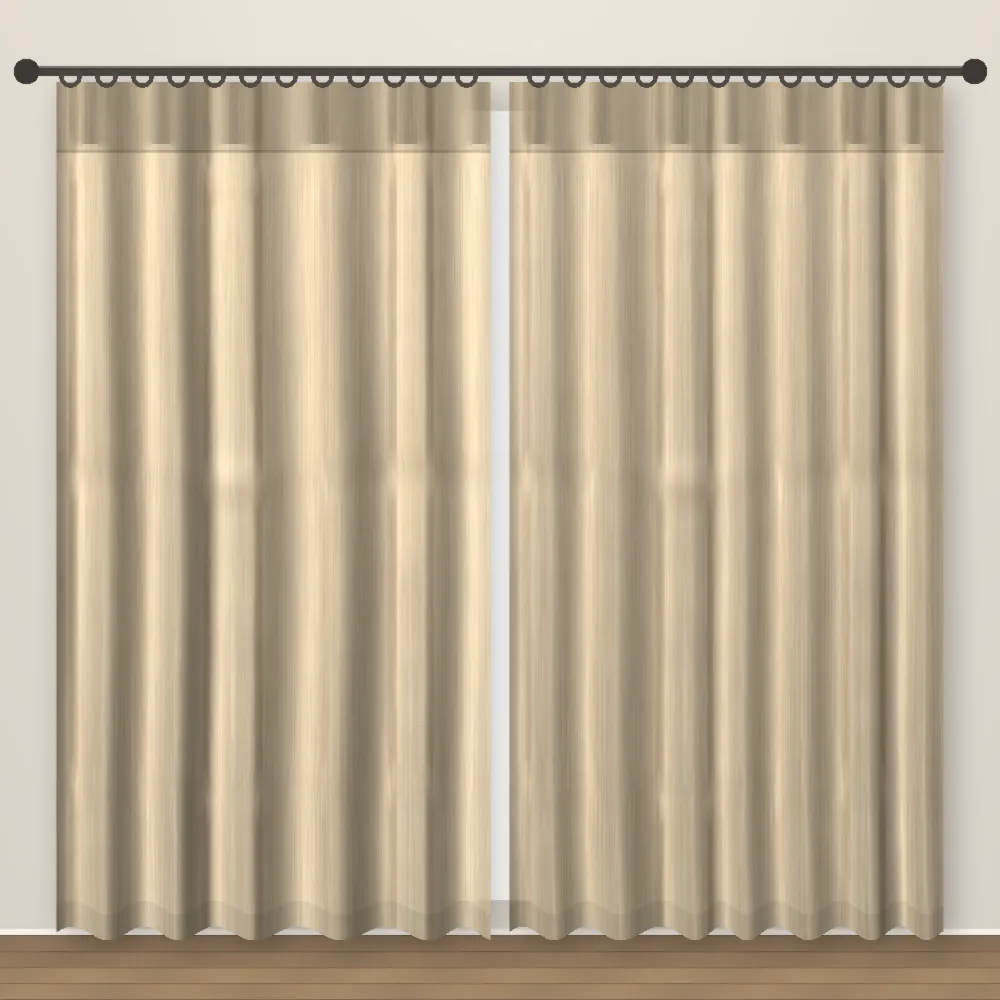 Latte Check Artesia Linen Curtain DF 239-22