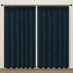 Midnight Navy Natura Linen Curtain DF 222-53