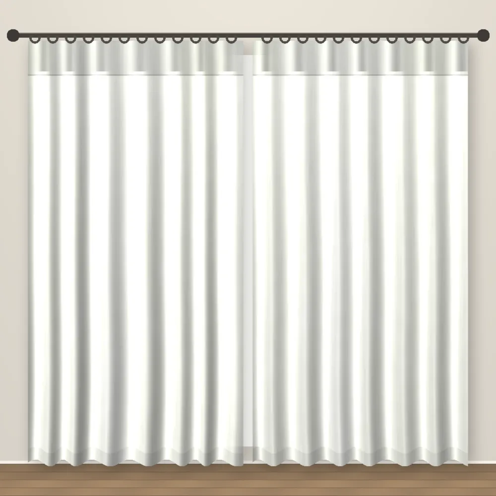 Mint White Luxe Linen Curtain DF 207-64