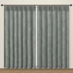 Mouse Grey Luxe Linen Curtain DF 207-55