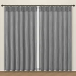 Mouse Grey Tweed Linen Curtain DF 360-12