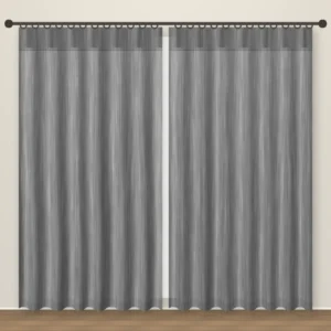 Mouse Grey Tweed Linen Curtain DF 360-12