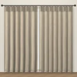 Mushroom Stripe Artesia Linens linen curtain DF 239-46