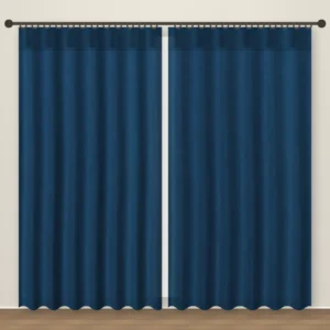 Navy La Mode Linen Curtain DF 351-47