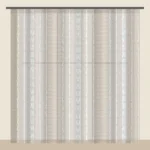 Oatmeal striped textured sheer curtain DF 702-33