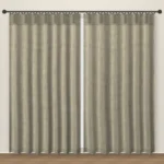 Olive Taupe Plush blackout curtain DF 122-15