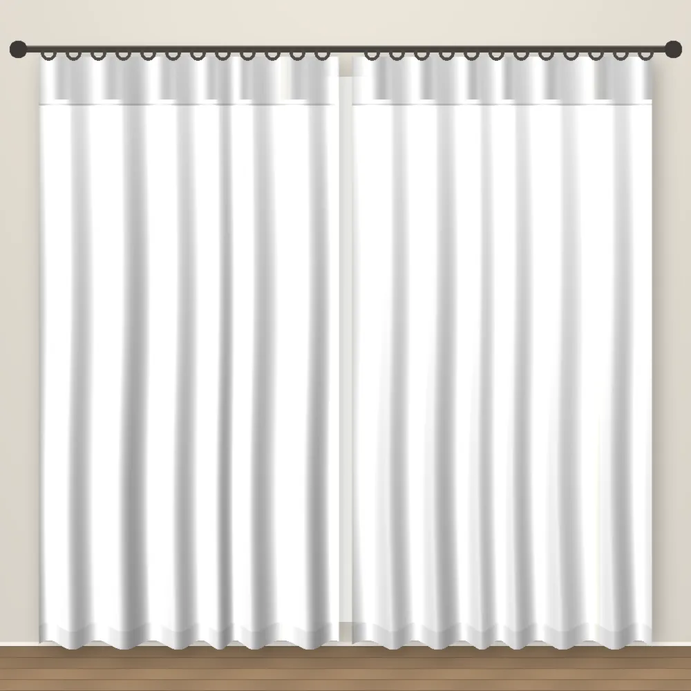Optic White Luxe Linen Curtain DF 207-18