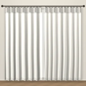 Pale Greige Rustic Linen Curtain DF 204-18