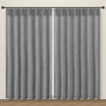 Pewter Tweed Linens linen curtain DF 360-24