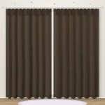 Plain Coffee Brown plain kids curtain DF 402-53