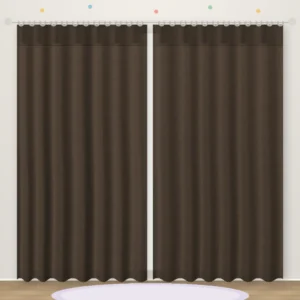 Plain Coffee Brown plain kids curtain DF 402-53