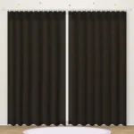 Plain Espresso Black plain kids curtain DF 402-06