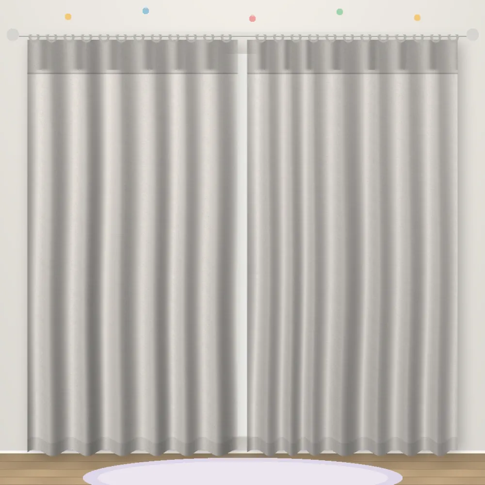 Plain Light Grey plain kids curtain DF 402-22