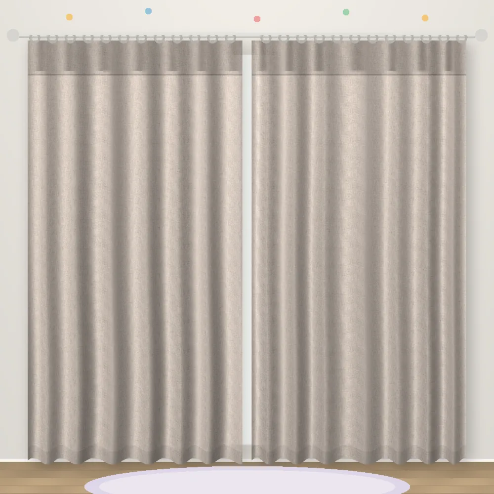 Plain Pebble Beige plain kids curtain DF 403-05