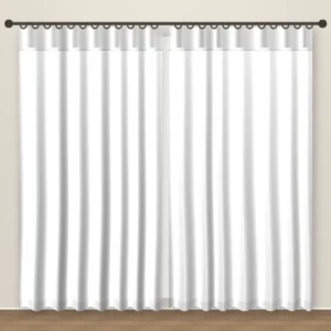 Platinum White Luxe Linen Curtain DF 207-19