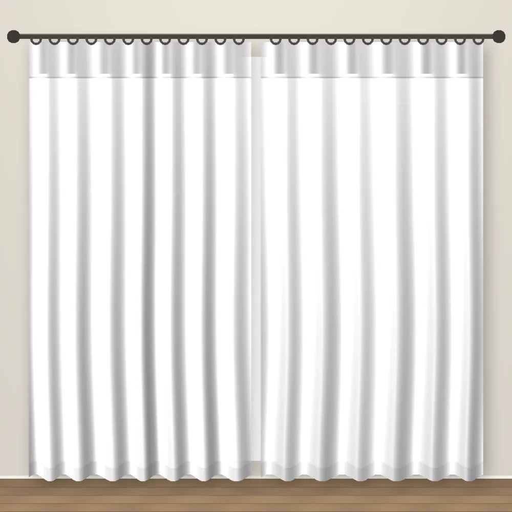 Polar White Luxe Linen Curtain DF 207-52