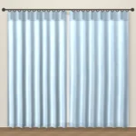 Powder Blue Rustic Linen Curtain DF 204-46