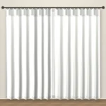 Pure White Lino blackout curtain DF 123-25